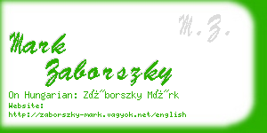 mark zaborszky business card